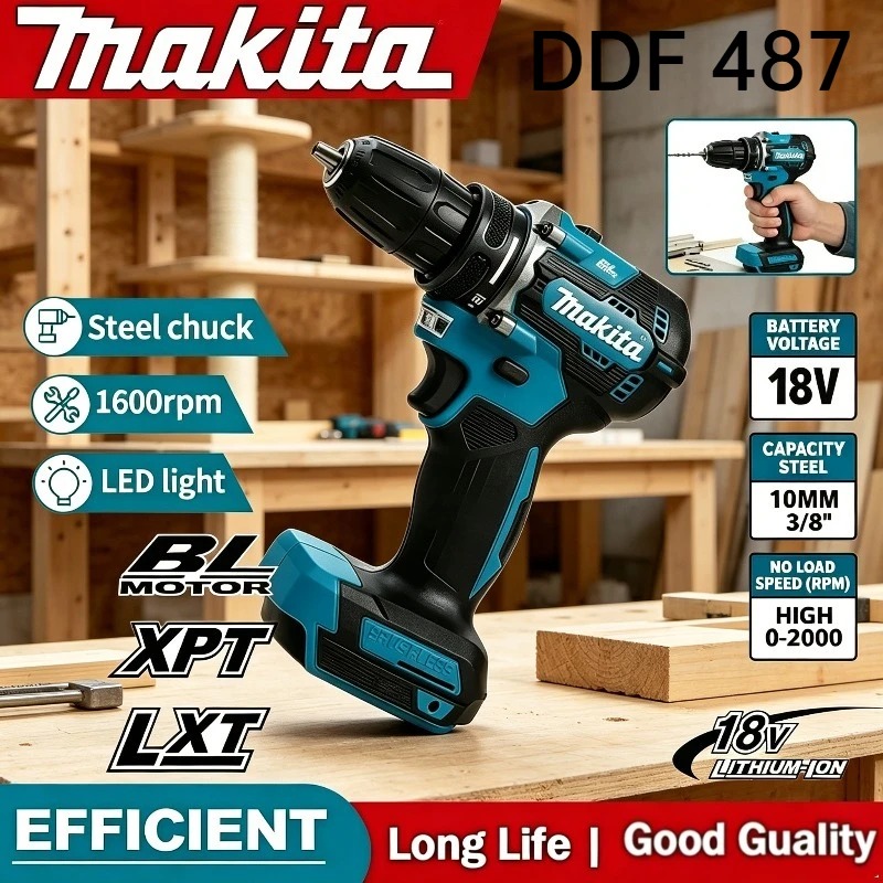 Makita Drill Ddf484 - Беспроводная бесщеточная дрель-шуруповерт Makita DDF487 18В