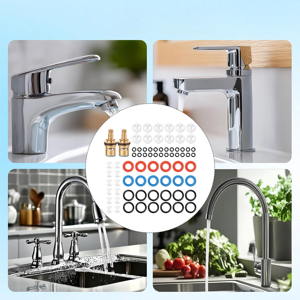 Silicone Tap Washer - Комплект из 2 латунных картриджей для